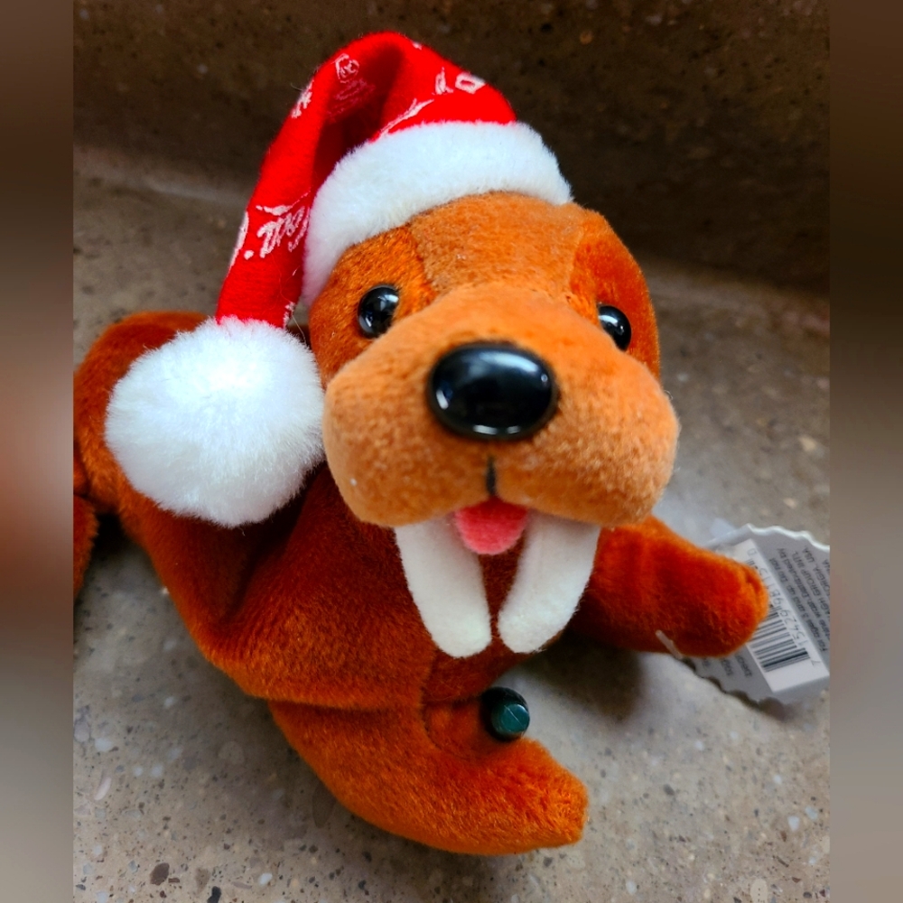 Collectible Coca Cola Walrus in Snowflake Cap Bean Bag Plush